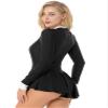 vastwit Women's Tuxedo Dance Dress Gymnastic Bodysuit Leotard Waitress Role Play Performance Dance Costume Black Small view 3