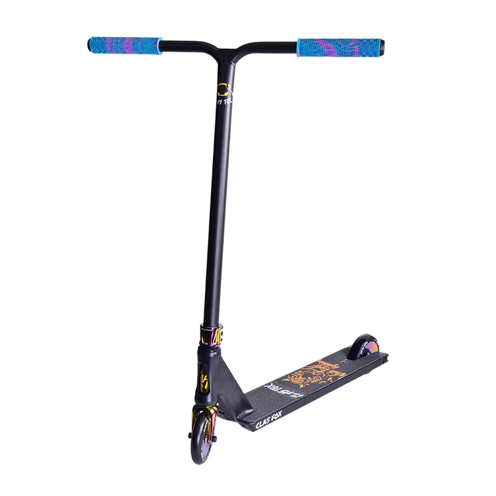CLAS FOX Freestyle Pro Stunt Scooter 110mm Pro Scooter Wheels HIC Compression System Kick Scooter (Rainbow)