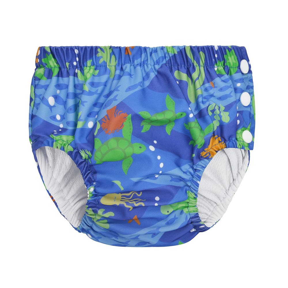 Durio Swim Diaper Washable Swimming Diapers Unisex Toddler Newborn Swim Diaper Reusable Girls Boy B Blue Seaworld 2-3T