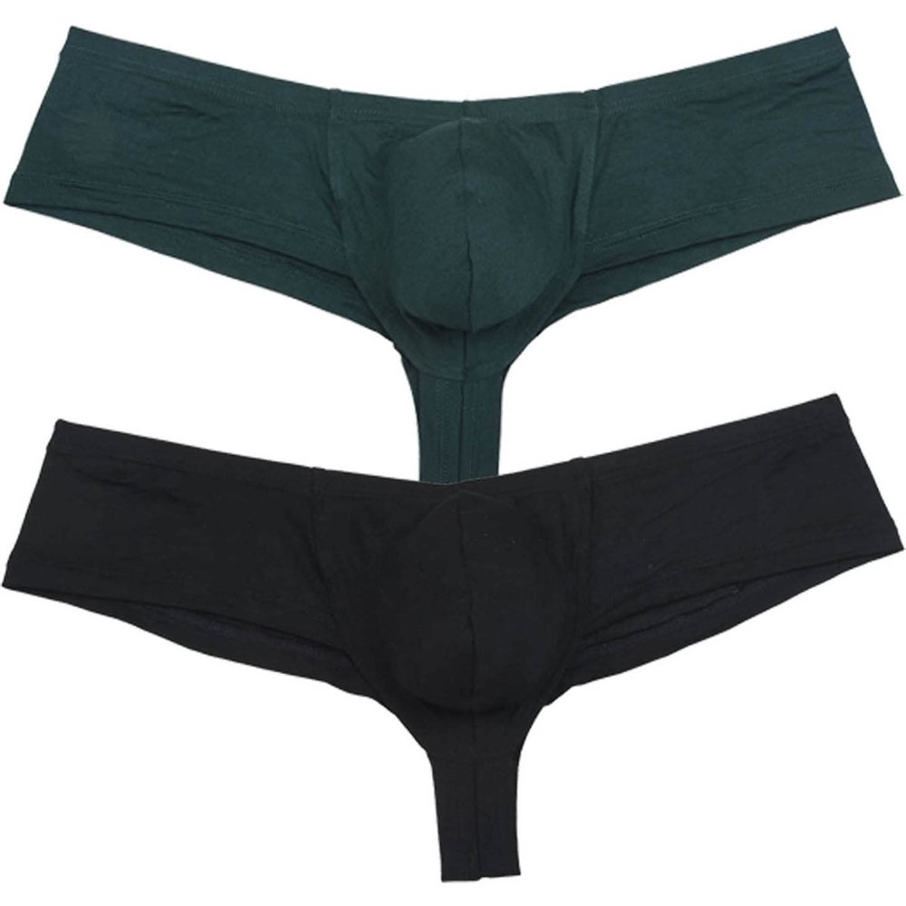 OROCOJUCO Men's Underwear Brazilian Bikini Boxer Trunk Briefs Sexy Fashion with Pouch Mini Sport Underpants 2-Pack MH L