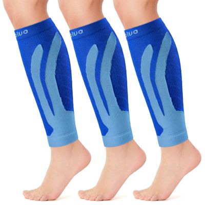 CAMBIVO 3 Pairs Calf Compression Sleeves for Men & Women  Footless Leg Support for Shin Splints, Pain Relief, Running Recovery