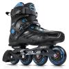 4 Wheels Inline Skates & 3 Wheels Roller Skates Blades (Black & Blue) view 2