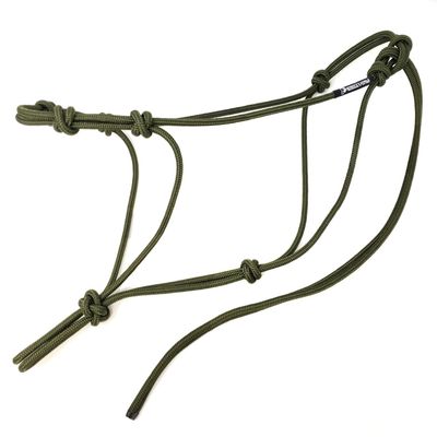 Knotty Girlz Horse Rope Training Halter - 4 Knot 1/4" Stiff Halter Cord - Used by Famous Trainers Multiple Sizes Multiple Colors (Olive Green Standard)
