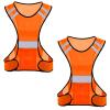 Reflective Running Vest for Men Women, High Visibility Safety Vest with Large Pocket, Lightweight Reflective Running Gear for Motorcycle,Cycling,Jogging,Walk At Night, Adjustable Waist, 2 PCS, Orange view 1