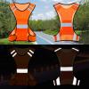 Reflective Running Vest for Men Women, High Visibility Safety Vest with Large Pocket, Lightweight Reflective Running Gear for Motorcycle,Cycling,Jogging,Walk At Night, Adjustable Waist, 2 PCS, Orange view 2