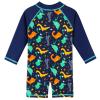 HUAANIUE Baby/Toddler Boy One-Piece Swimsuit UPF 50+ Long Sleeve Swimwear view 3
