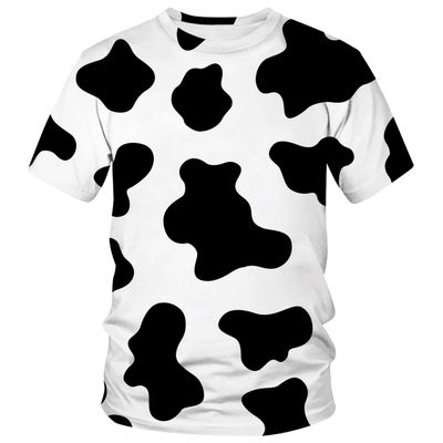 Lurhonp Men Women 3D Cow Print Funny Short Sleeve Tshirts Fashion Crewneck T-Shirts,Color2,L