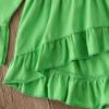 ACSUSS St Patricks Day Outfits Toddler Girls Long Sleeve Tunic Top Shamrock Pants Scarf 3PCS Set Green A 1-2 Years view 4