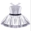 VernLan Girls Sparkling Sequins Dance Dress Sleeveless Tutu Skirts Leotard Gymnastic Ballet Dancewear Costume Silver 4 Years view 1