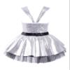 VernLan Girls Sparkling Sequins Dance Dress Sleeveless Tutu Skirts Leotard Gymnastic Ballet Dancewear Costume Silver 4 Years view 2