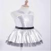 VernLan Girls Sparkling Sequins Dance Dress Sleeveless Tutu Skirts Leotard Gymnastic Ballet Dancewear Costume Silver 4 Years view 4