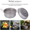 Boundless Voyage 1800ML Multifunctional Titanium Steamer Stockpot Set with Lid Outdoor Camping Backpacking Kitchen A-Ti2058C view 4