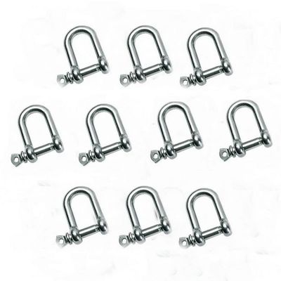 316 Stainless Steel D Shackle, Mini Shackles Bracelet,for Paracord Jewelry, Marine Grade Sailing Rigging Shackles,10 Pieces (5/32")