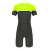 Freebily Kids Boys One Piece Rash Guard Wetsuit Short Sleeves Zippered Surfing Jumpsuit Fluorescent_Green 4 view 1