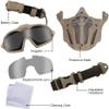 Tactical PJ Airsoft Helmet and Full Face Protection Mask Set,with Detachable Anti-Fog Goggles Fast Helmet for Paintball CS view 3