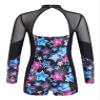renvena Girls Mesh Ballet Dance Leotard Mock Neck Tie-dye Figure Skater Bodysuit Gymnastics Unitard Black 14 view 2