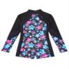 renvena Girls Mesh Ballet Dance Leotard Mock Neck Tie-dye Figure Skater Bodysuit Gymnastics Unitard Black 14 view 3