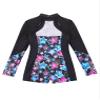 renvena Girls Mesh Ballet Dance Leotard Mock Neck Tie-dye Figure Skater Bodysuit Gymnastics Unitard Black 14 view 4