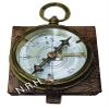Antique Brass Working Compass with Leather Box Vintage Marine Maritime Compass view 2