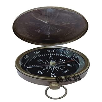 Nautical Vintage Antique Compass Solid Brass Compass Pocket Flat Compass Gift