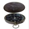 Nautical Vintage Antique Compass Solid Brass Compass Pocket Flat Compass Gift view 1