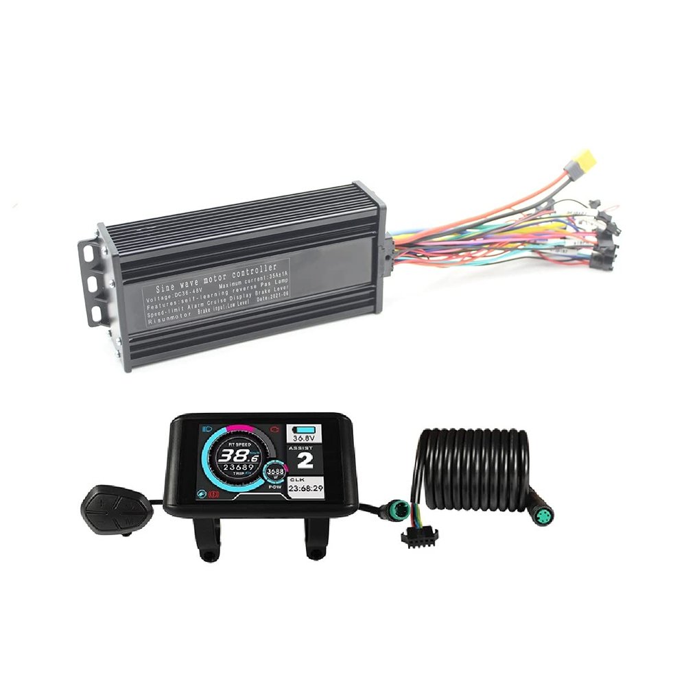 36V/48V/52V 45A for 1500W-2000W Motor Sine Wave 3-Mode Intelligent Controller with Colorful LCD Display for eBike Electric Bike (with Display)