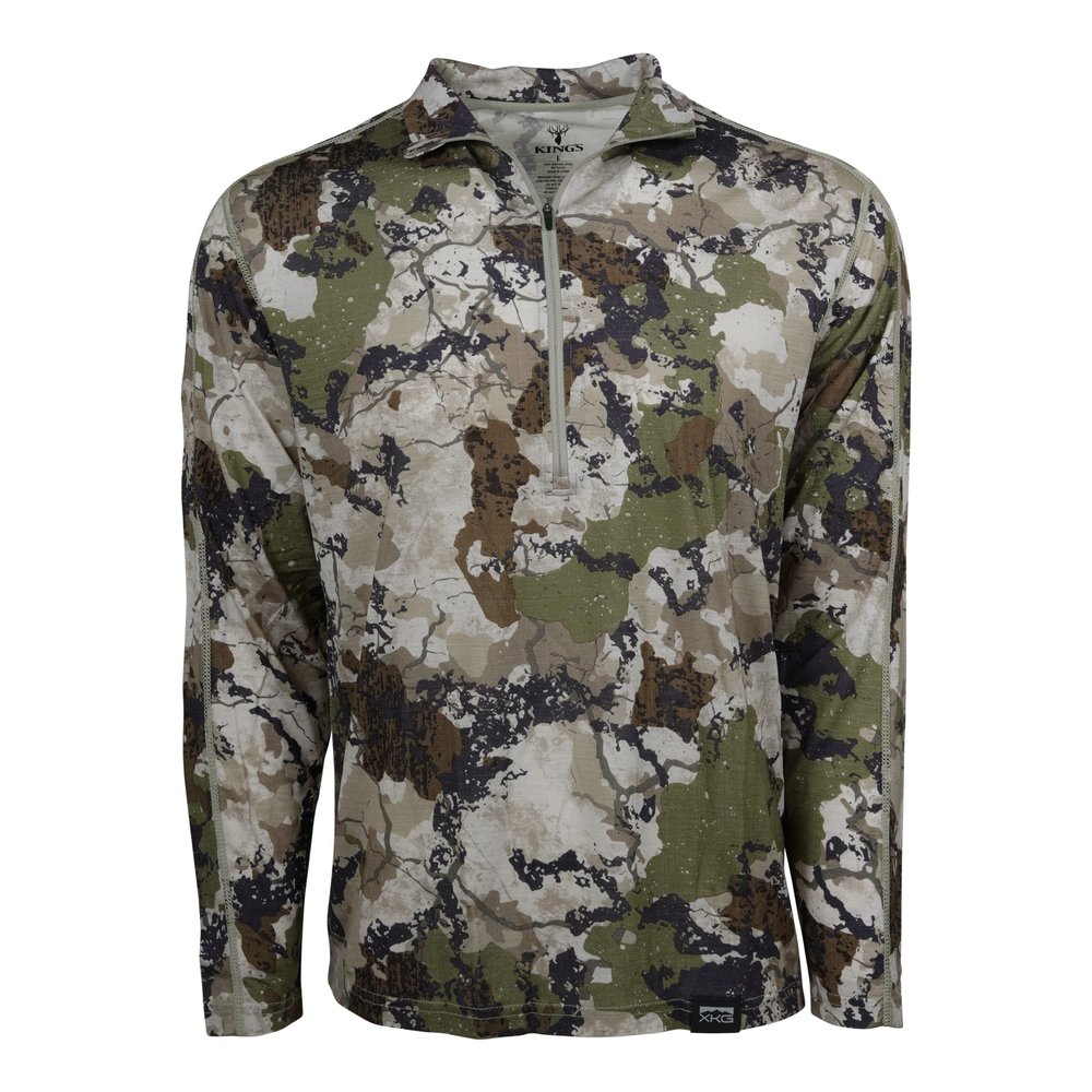 King's Camo XKG Foundation 150 Merino 1/4 Zip Tee, Color: Mountain Shadow, Size: S (XKG4117-MS-S)