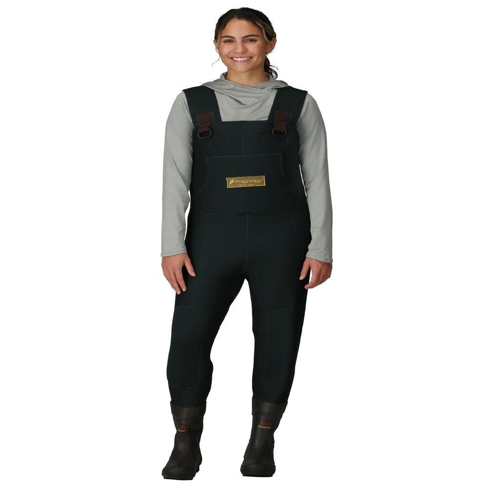 FROGG TOGGS Women's Amphib Neoprene Waterproof Bootfoot Chest Wader for Hunting, Forest Green, 5