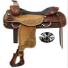 17" Roper Style Saddle w/Tooling and Cross Gun Conchos view 1