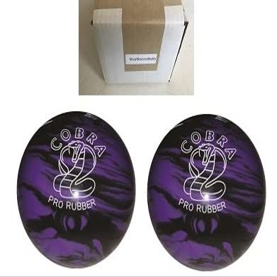 BuyBocceBalls - EPCO Duckpin Bowling Balls - (4 3/4 inch- 3lbs. 10oz.) - Pack of 2 - Cobra Pro Rubber - Lavender & Black - Made in USA