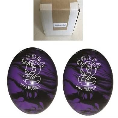 BuyBocceBalls - EPCO Duckpin Bowling Balls - (4 3/4 inch- 3lbs. 10oz.) - Pack of 2 - Cobra Pro Rubber - Lavender & Black - Made in USA