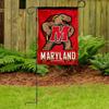 College Flags & Banners Co. Maryland Terps Two Logo Garden Flag and Flag Stand Holder Flagpole Set view 2
