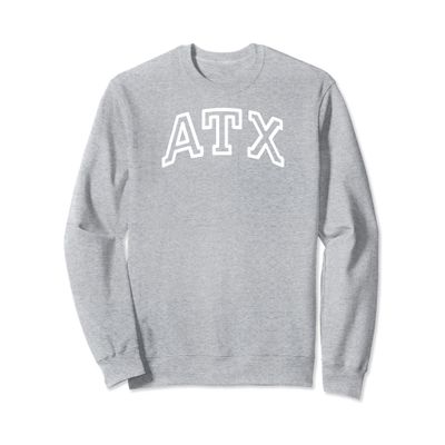 ATX Austin TX Arched Athletic Design In White Sweatshirt