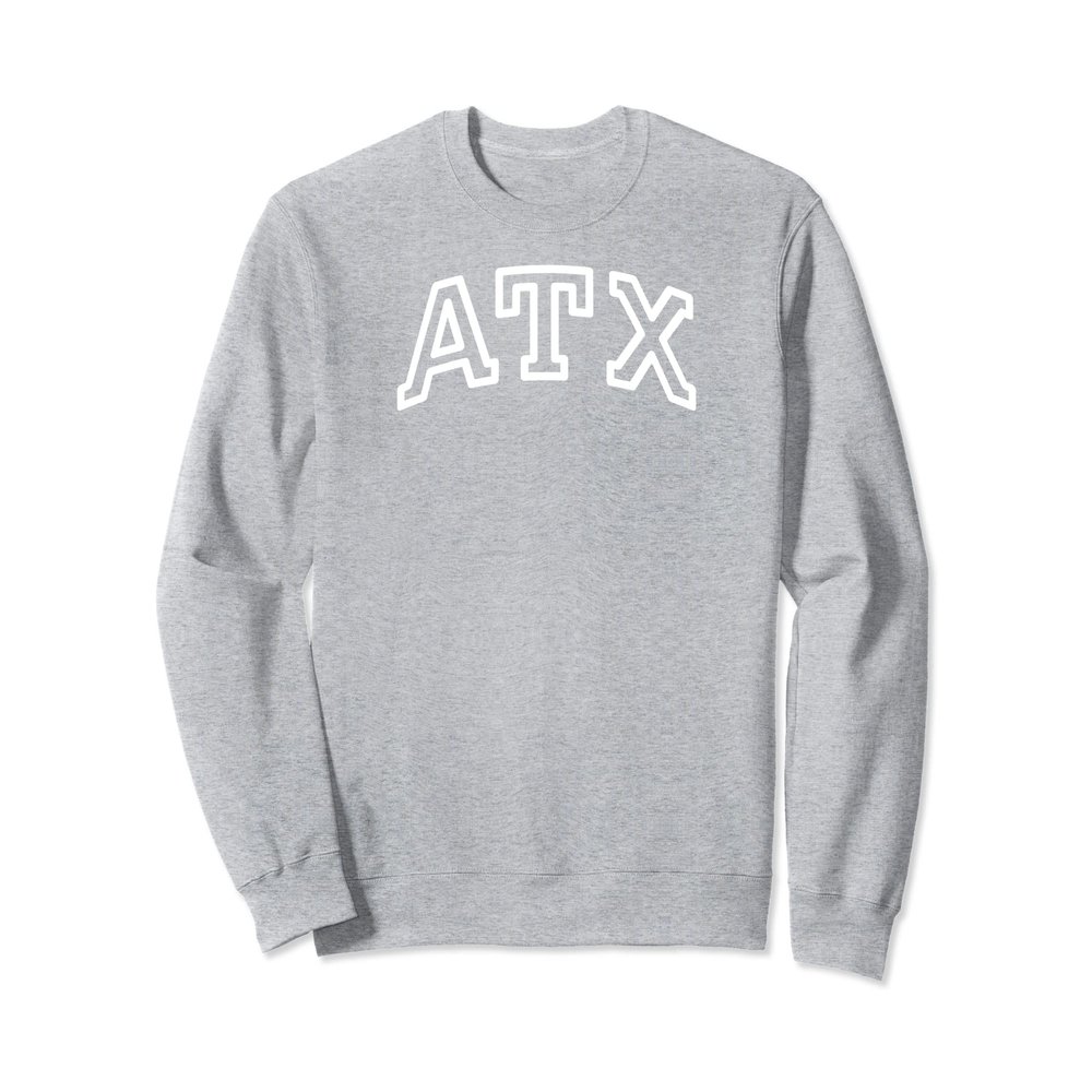 ATX Austin TX Arched Athletic Design In White Sweatshirt