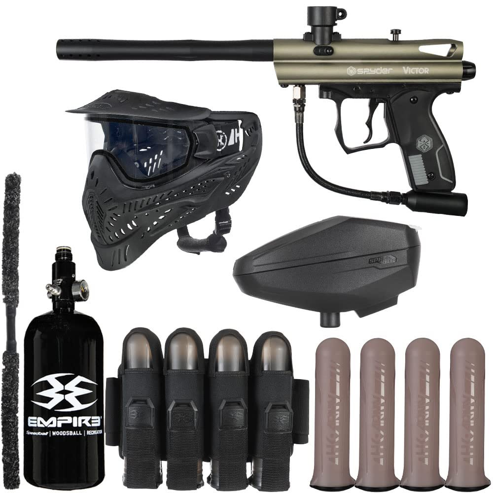 Action Village Kingman Spyder Victor Rivalry Paintball Gun Package Kit (Olive Green)