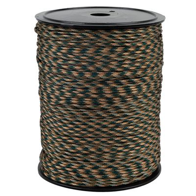 West Coast Paracord Camouflage Parachute Cord Type III 550 LB Break Strength Camo Paracord Great for Fishing, Hunting, Camping, & Outdoor Recreation - Woodland Camo 1000 FT (Spool)