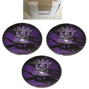 BuyBocceBalls - EPCO Duckpin Bowling Balls - (5 inch- 3lbs. 10oz.) - Pack of 3 - Cobra Pro Rubber - Lavender & Black - Made in USA