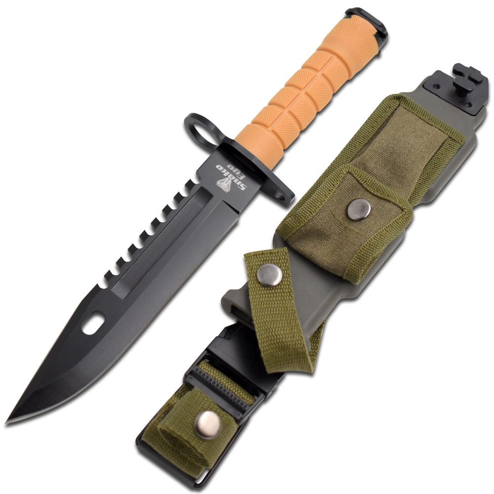 Snake Eye Tactical Fixed Blade Survival Knife, 13-Inch Overall (Yellow)