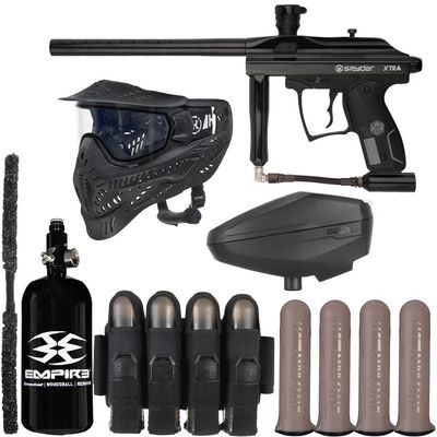Action Village Kingman Spyder Xtra Rivalry Paintball Gun Package Kit (Gloss Black)