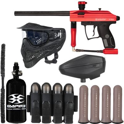 Action Village Kingman Spyder Xtra Rivalry Paintball Gun Package Kit (Gloss Red)