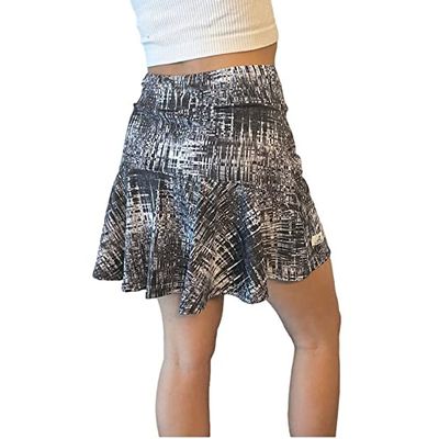 Black & White Matrix Print Flutter Style Golf/Tennis Skort/Skirt (Small)