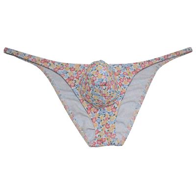 JAXFSTK Men Air Bubble Knitted Bikini Underwear Pouch Mini Sport Underpants Sexy Fashion Boxer Briefs 1 Pack Bikini Briefs Flower M