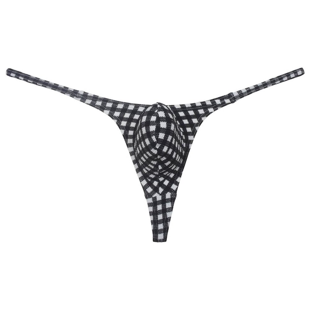 JAXFSTK Men Air Bubble Knitted Bikini Underwear Pouch Mini Sport Underpants Sexy Fashion Boxer Briefs 1 Pack Bikini Thong Checks M