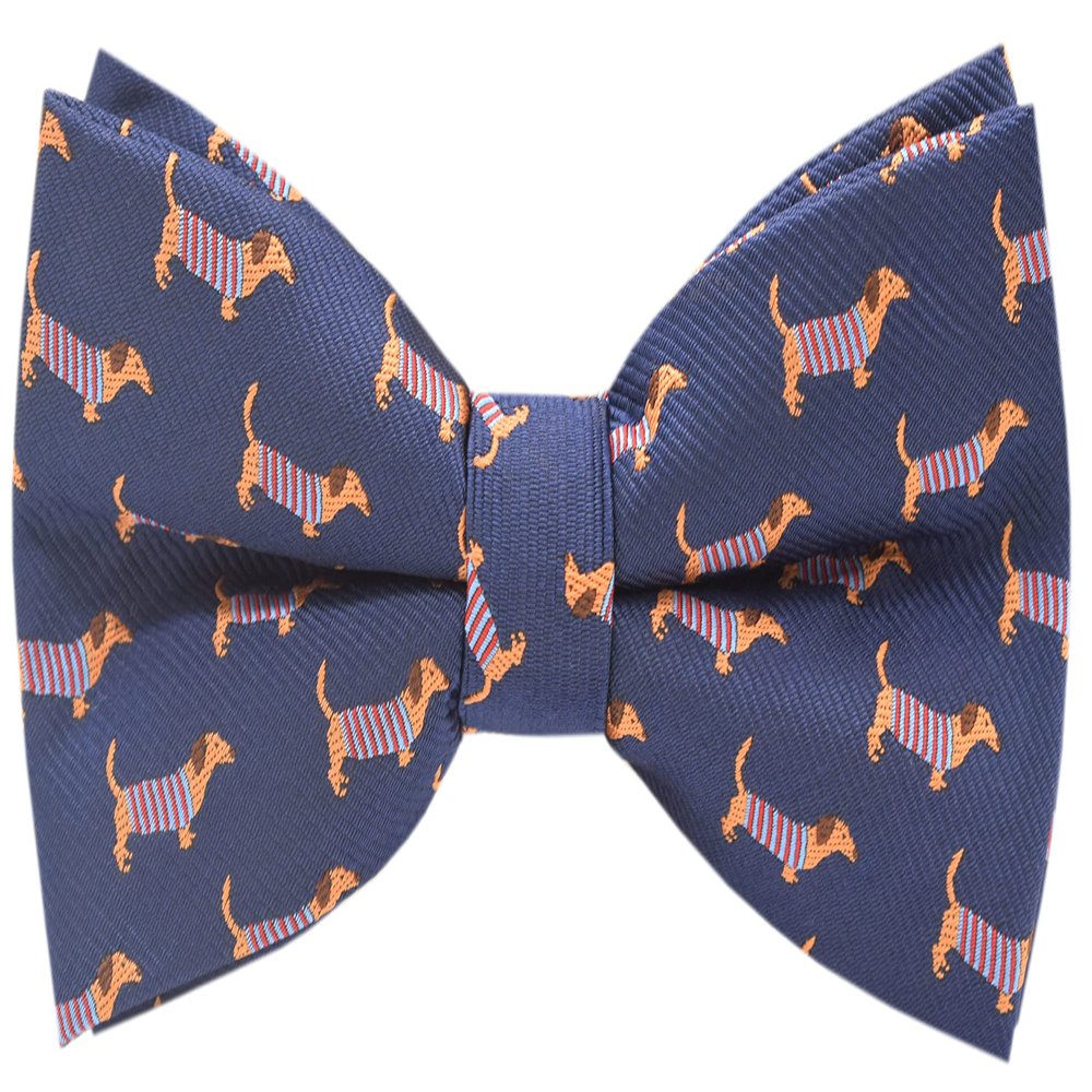 Carahere Mens Bow Tie Handmade Pre-Tied Fun Pattern Bow Ties for Men Brown Orange