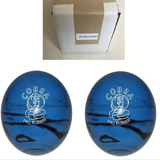 BuyBocceBalls - EPCO Duckpin Bowling Balls - (4 3/4 inch- 3lbs. 10oz.) - Pack of 2 - Cobra Pro Rubber - Blue & Black - Made in USA