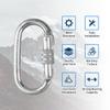 EMEKIAN 4 Pack Oval Indoor Outdoor Climbing Carabiner, Screw Locking Heavy Duty Safety Caribeener Clips, 25 KN (5600 LBS) for Hammock, Rope, Hiking, Camping view 2