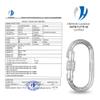EMEKIAN 4 Pack Oval Indoor Outdoor Climbing Carabiner, Screw Locking Heavy Duty Safety Caribeener Clips, 25 KN (5600 LBS) for Hammock, Rope, Hiking, Camping view 3