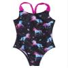 Moggemol Kids Girls One Piece Swimsuit Cute Cartoon Print Sleeveless Criss Cross Back Swimwear Bathing Suit Dark Black 14 Years view 1