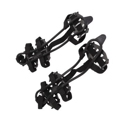 24 Teeth Climbing Crampons, High Hardness 1 Pair Snow Ice Cleats Crampons Good Grip with Storage Bag for Hiking for Outdoor(Black, L)