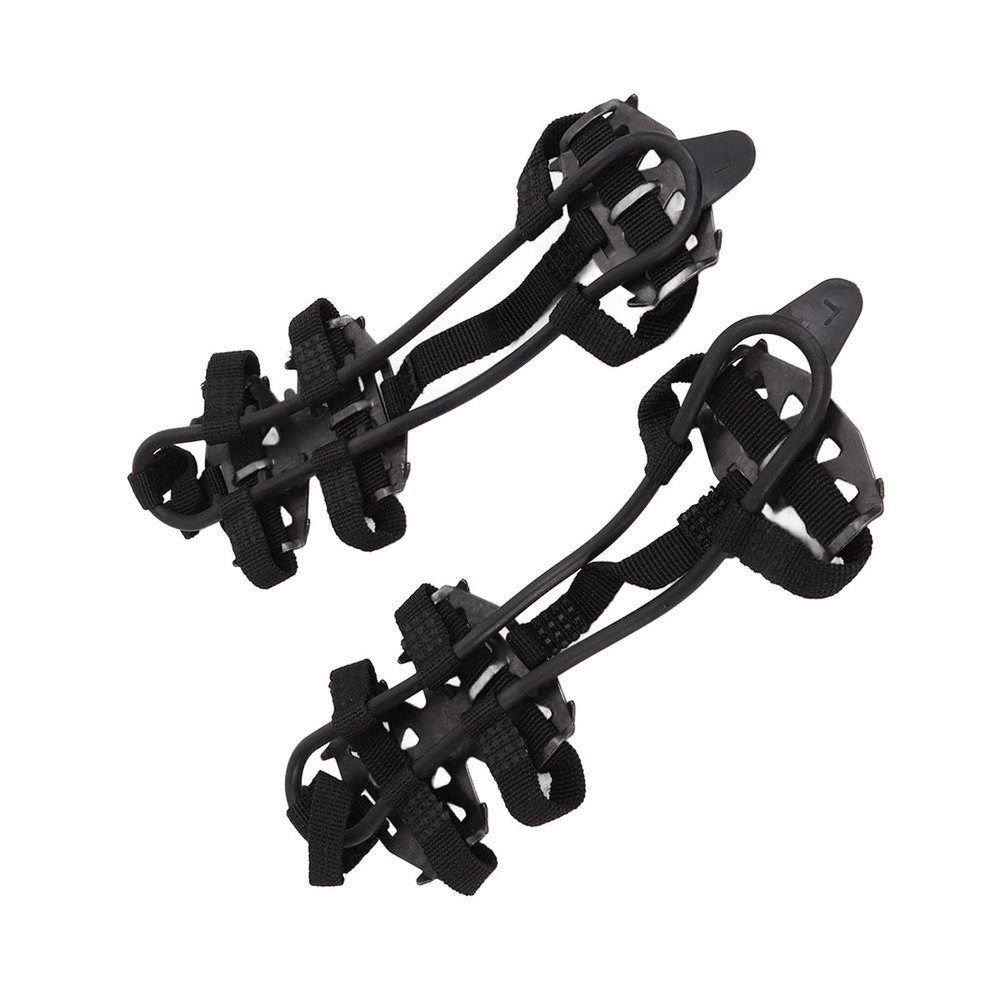 24 Teeth Climbing Crampons, High Hardness 1 Pair Snow Ice Cleats Crampons Good Grip with Storage Bag for Hiking for Outdoor(Black, L)